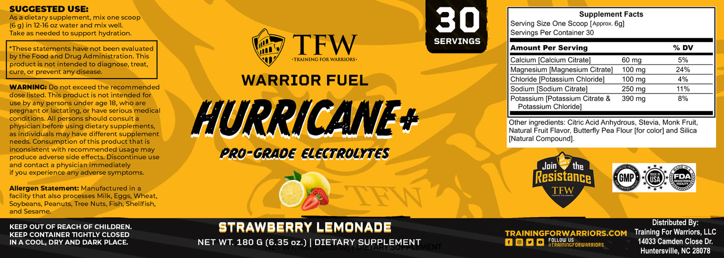 Hurricane+ Pro-Grade Electrolytes - 30 Servings